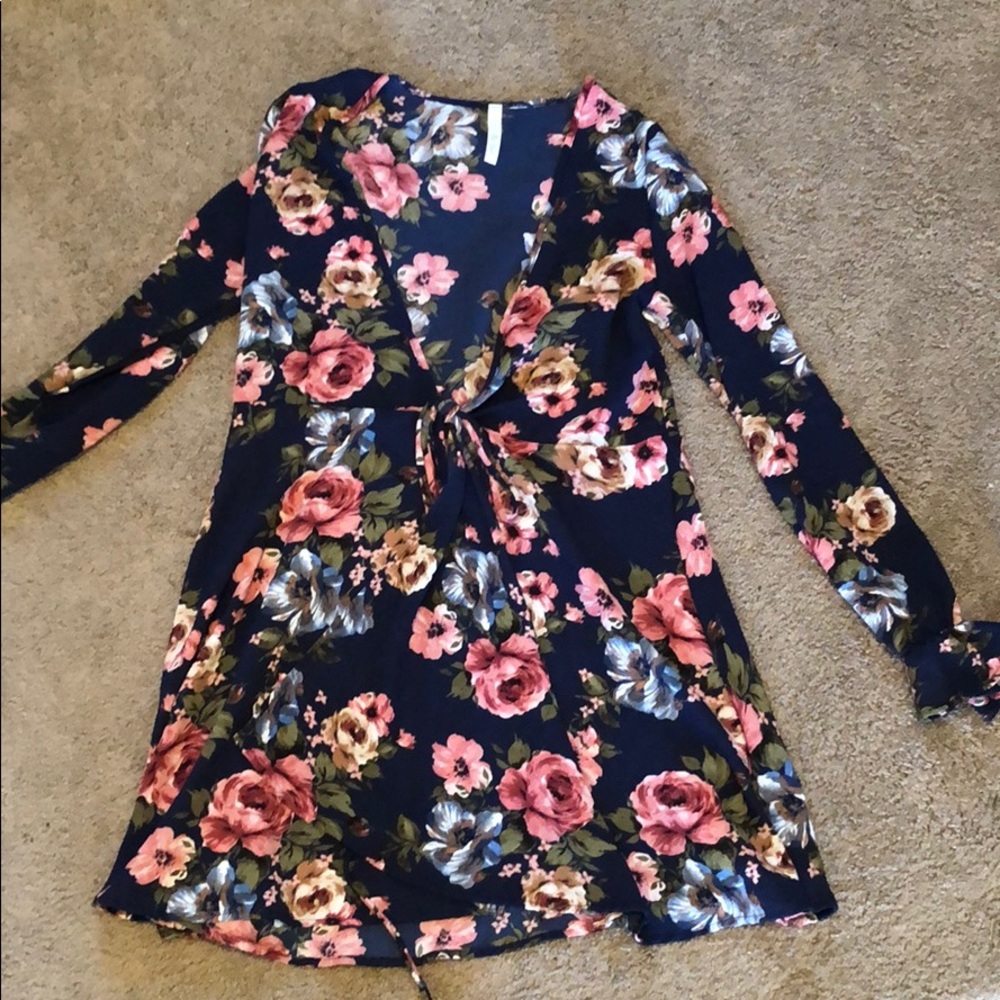 Wraparound floral dress